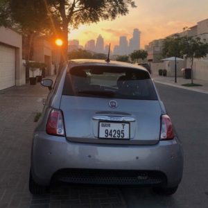 Goumbook Drives EV Lab’s Electric Vehicle Fiat500 Around Dubai